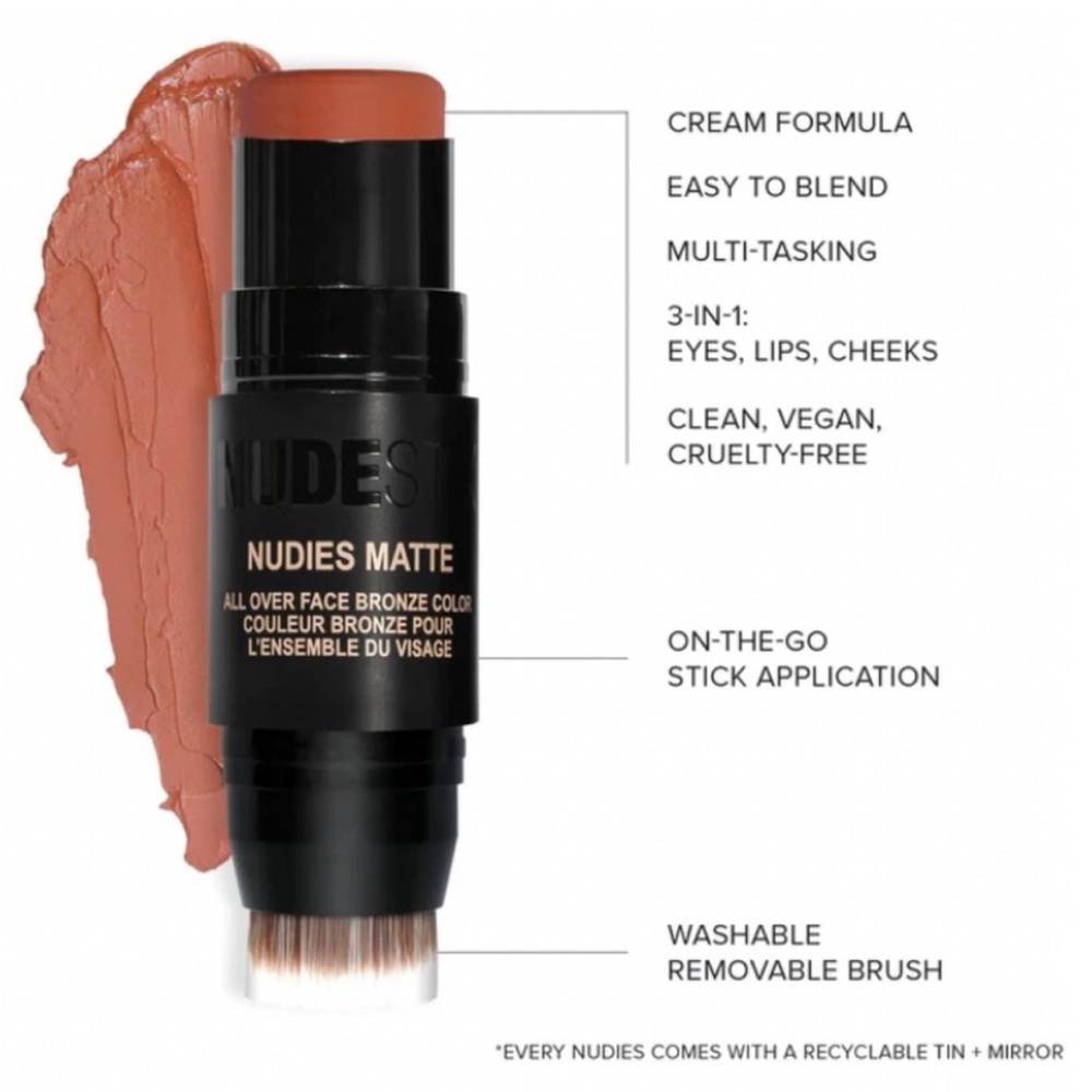 NUDESTIX Nudies Matte All Over Face Bronze Color in Sunkissed NIB - Picture 8 of 10